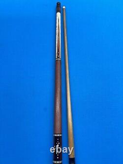 JACOBY CUSTOM POOL CUE 12.3MM 29KW SHAFT LEATHER WRAP RADIAL mother of pearl