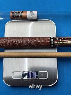 JACOBY CUSTOM POOL CUE 12.3MM 29KW SHAFT LEATHER WRAP RADIAL mother of pearl