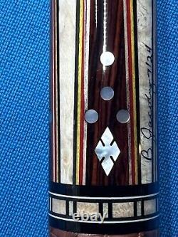 JACOBY CUSTOM POOL CUE 12.3MM 29KW SHAFT LEATHER WRAP RADIAL mother of pearl