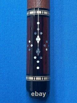 JACOBY CUSTOM POOL CUE 12.3MM 29KW SHAFT LEATHER WRAP RADIAL mother of pearl