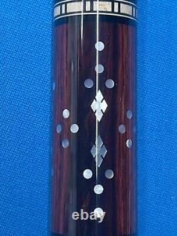 JACOBY CUSTOM POOL CUE 12.3MM 29KW SHAFT LEATHER WRAP RADIAL mother of pearl