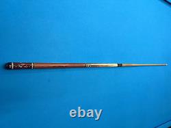 JACOBY CUSTOM POOL CUE 12.3MM 29KW SHAFT LEATHER WRAP RADIAL mother of pearl