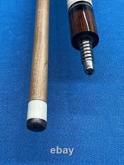 JACOBY CUSTOM POOL CUE 12.3MM 29KW SHAFT LEATHER WRAP RADIAL mother of pearl