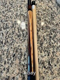 JACOBY CUSTOM POOL CUE OLIVEWOOD COCOBOLO LEATHER WRAP With SHAFT