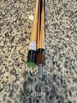 JACOBY CUSTOM POOL CUE OLIVEWOOD COCOBOLO LEATHER WRAP With SHAFT