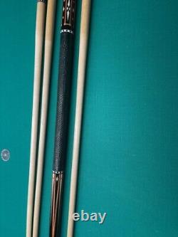 JD custom 8 point beautiful Ebony pool cue 3 shafts 8 extension leather wrap