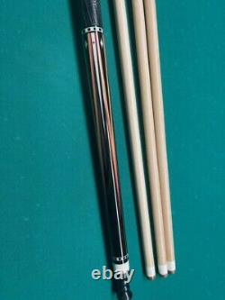 JD custom 8 point beautiful Ebony pool cue 3 shafts 8 extension leather wrap