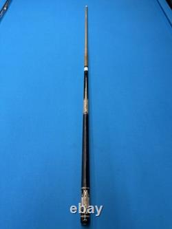 Jacoby Custom Pool Cue 11.75mm 30kw Shaft Ebony Maple Burl Leather Wrap Radial