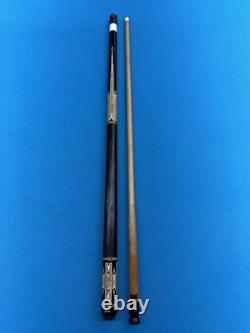 Jacoby Custom Pool Cue 11.75mm 30kw Shaft Ebony Maple Burl Leather Wrap Radial