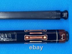 Jacoby Custom Pool Cue 11.8mm 30 4.0 Cf Shaft Ebony Tulip Radial Joint Leather