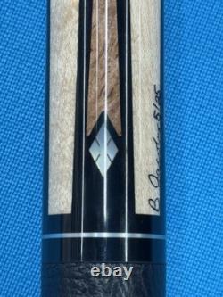 Jacoby Custom Pool Cue 12.3mm 29 Cf Shaft Ebony Elder Burl Mother Of Pearl