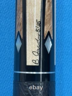 Jacoby Custom Pool Cue 12.3mm 29 Cf Shaft Ebony Elder Burl Mother Of Pearl