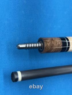 Jacoby Custom Pool Cue 12.3mm 29 Cf Shaft Ebony Elder Burl Mother Of Pearl