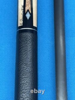 Jacoby Custom Pool Cue 12.3mm 29 Cf Shaft Ebony Elder Burl Mother Of Pearl
