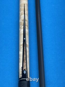 Jacoby Custom Pool Cue 12.3mm 29 Cf Shaft Ebony Elder Burl Mother Of Pearl