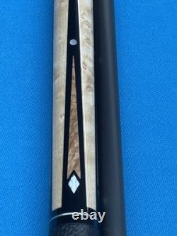 Jacoby Custom Pool Cue 12.3mm 29 Cf Shaft Ebony Elder Burl Mother Of Pearl