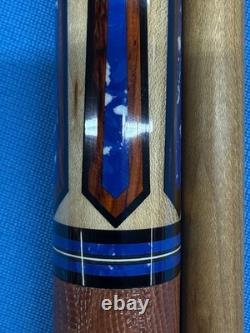 Jacoby Custom Pool Cue 12.3mm 29 Kw Shaft Coco Blue Jean Lapis Maple Leather