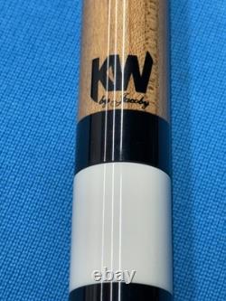 Jacoby Custom Pool Cue 12.3mm 29' Kw Shaft Ebony Maple Burl Leather Wrap Radial