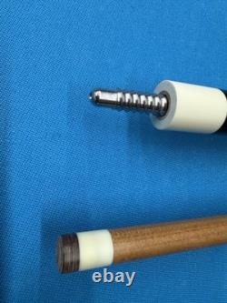 Jacoby Custom Pool Cue 12.3mm 29' Kw Shaft Ebony Maple Burl Leather Wrap Radial