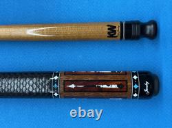 Jacoby Custom Pool Cue 12.3mm 29 Kw Shaft Leopardwood Leather Wrap