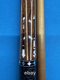 Jacoby Custom Pool Cue 12.3mm 29 Kw Shaft Leopardwood Leather Wrap