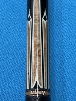 Jacoby Custom Pool Cue 12.3mm 29kw Shaft Ebony Maple Burl Leather Wrap Radial