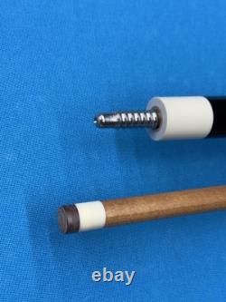 Jacoby Custom Pool Cue 12.3mm 29kw Shaft Ebony Maple Burl Leather Wrap Radial