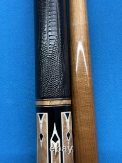 Jacoby Custom Pool Cue 12.3mm 29kw Shaft Ebony Maple Burl Leather Wrap Radial