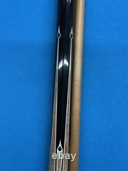 Jacoby Custom Pool Cue 12.3mm 29kw Shaft Ebony Maple Burl Leather Wrap Radial