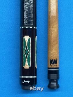 Jacoby Custom Pool Cue 12.75mm 29 Jacoby Kw Shaft Leather Wrap Ebony Malachite