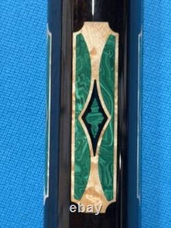 Jacoby Custom Pool Cue 12.75mm 29 Jacoby Kw Shaft Leather Wrap Ebony Malachite