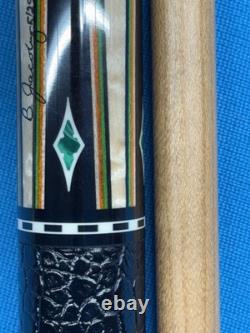 Jacoby Custom Pool Cue 12.75mm 29 Jacoby Kw Shaft Leather Wrap Ebony Malachite