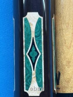 Jacoby Custom Pool Cue 12.75mm 29 Jacoby Kw Shaft Leather Wrap Ebony Malachite