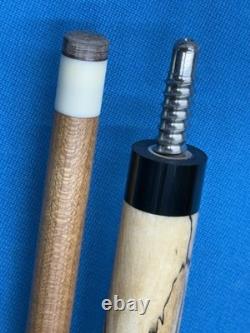 Jacoby Custom Pool Cue 12.75mm 29 Kw Spalted Maple Tulipwood Bloody Jasper Juma