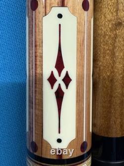 Jacoby Custom Pool Cue 12.75mm 29 Kw Spalted Maple Tulipwood Bloody Jasper Juma