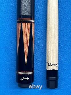 Jacoby Custom Pool Cue 12.75mm 29 Ultra Shaft Leather Wrap Ebony Tulipwood