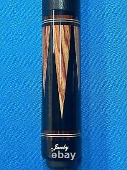 Jacoby Custom Pool Cue 12.75mm 29 Ultra Shaft Leather Wrap Ebony Tulipwood