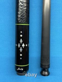Jacoby Custom Pool Cue 12.7mm 29 Cf Shaft Mother Of Pearl Leather Wrap Radial