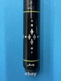 Jacoby Custom Pool Cue 12.7mm 29 Cf Shaft Mother Of Pearl Leather Wrap Radial