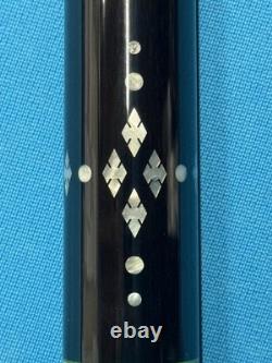 Jacoby Custom Pool Cue 12.7mm 29 Cf Shaft Mother Of Pearl Leather Wrap Radial