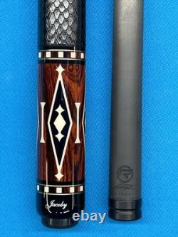 Jacoby Custom Pool Cue 12.9mm 29 Revo Shaft Ebony Cocobolo 5/16x14 Leather