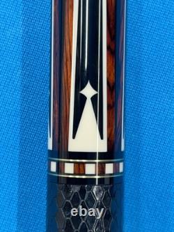Jacoby Custom Pool Cue 12.9mm 29 Revo Shaft Ebony Cocobolo 5/16x14 Leather