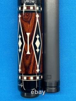 Jacoby Custom Pool Cue 12.9mm 29 Revo Shaft Ebony Cocobolo 5/16x14 Leather
