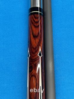Jacoby Custom Pool Cue 12.9mm 29 Revo Shaft Ebony Cocobolo 5/16x14 Leather
