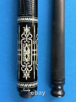 Jacoby Custom Pool Cue 30 Butt 12.3mm 30 Cf 4.0 Shaft Ebony Abalone White Juma