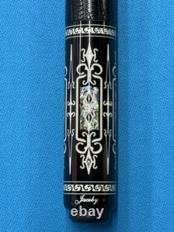 Jacoby Custom Pool Cue 30 Butt 12.3mm 30 Cf 4.0 Shaft Ebony Abalone White Juma