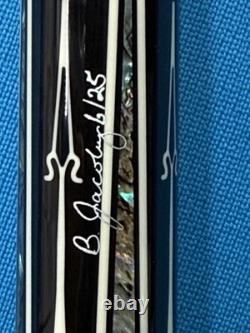 Jacoby Custom Pool Cue 30 Butt 12.3mm 30 Cf 4.0 Shaft Ebony Abalone White Juma