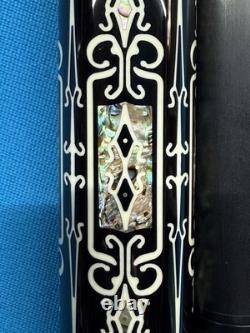 Jacoby Custom Pool Cue 30 Butt 12.3mm 30 Cf 4.0 Shaft Ebony Abalone White Juma
