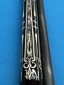 Jacoby Custom Pool Cue 30 Butt 12.3mm 30 Cf 4.0 Shaft Ebony Abalone White Juma