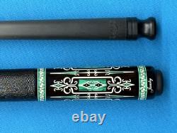 Jacoby Custom Pool Cue 30 Butt 12.3mm 30 Cf 4.0 Shaft Ebony Malachite Juma